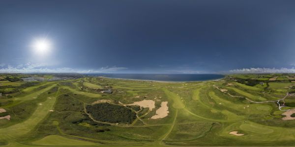 Aerial panorama- Royal Portrush Golf Club